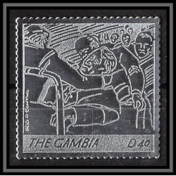 86247 Gambie gambia - Mi N°5554 pape jean paul 2 religion Christianism christianisme silver argent ** MNH pope 2005 
