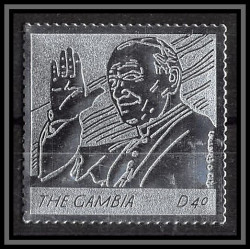 86249 Gambie gambia - Mi N°5556 pape jean paul 2 religion Christianism christianisme silver argent ** MNH pope 2005 