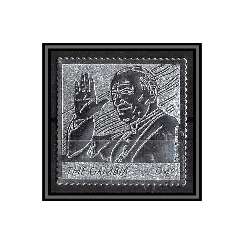 86249 Gambie gambia - Mi N°5556 pape jean paul 2 religion Christianism christianisme silver argent ** MNH pope 2005 