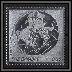 86252 Gambie gambia - Mi N°5560 pape jean paul 2 religion Christianism christianisme silver argent ** MNH pope 2005 