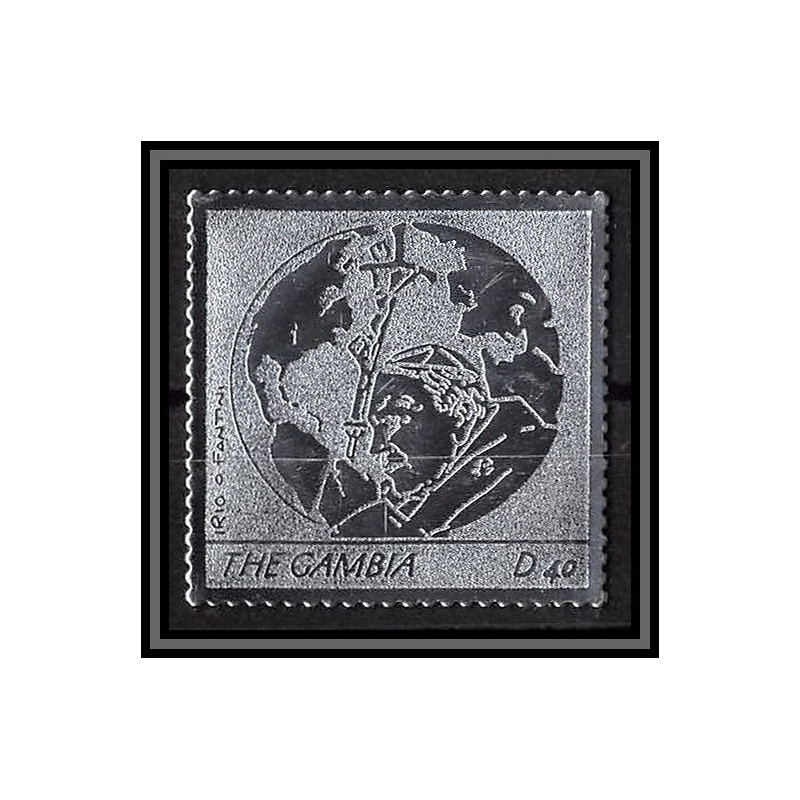 86252 Gambie gambia - Mi N°5560 pape jean paul 2 religion Christianism christianisme silver argent ** MNH pope 2005 