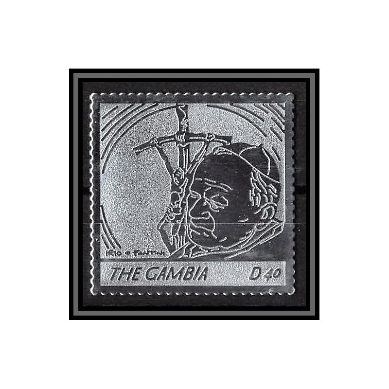 86254 Gambie gambia - Mi N°5563 pape jean paul 2 religion Christianism christianisme silver argent ** MNH pope 2005 