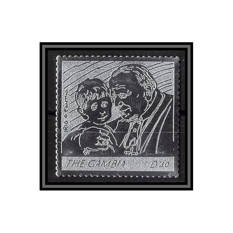 86255 Gambie gambia - Mi N°5567 pape jean paul 2 religion Christianism christianisme silver argent ** MNH pope 2005 