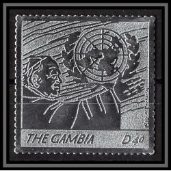 86256 Gambie gambia - Mi N°5568 pape jean paul 2 religion Christianism christianisme silver argent ** MNH pope 2005 