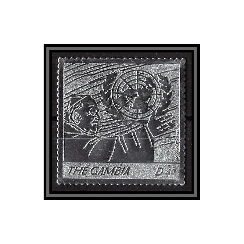 86256 Gambie gambia - Mi N°5568 pape jean paul 2 religion Christianism christianisme silver argent ** MNH pope 2005 
