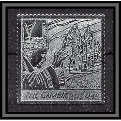 86256b Gambie gambia - Mi N°5549 pape jean paul 2 religion Christianism christianisme silver argent ** MNH pope 2005 