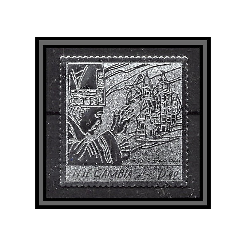 86256b Gambie gambia - Mi N°5549 pape jean paul 2 religion Christianism christianisme silver argent ** MNH pope 2005 