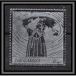 86256c Gambie gambia - Mi N°5561 pape jean paul 2 religion Christianism christianisme silver argent ** MNH pope 2005 