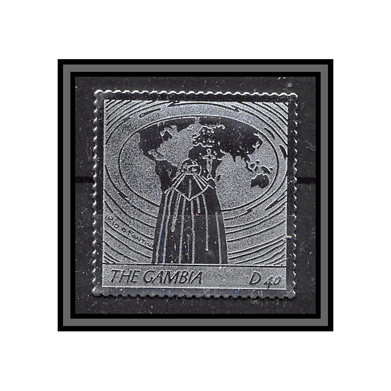 86256c Gambie gambia - Mi N°5561 pape jean paul 2 religion Christianism christianisme silver argent ** MNH pope 2005 
