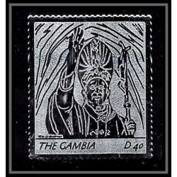 86256e Gambie gambia - Mi N°5565 pape jean paul 2 religion Christianism christianisme silver argent ** MNH pope 2005 