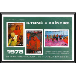 86414 sao tome e principe Mi BF N°15/16 Paul gauguin 1848/1903 essen museum Tableau (Painting) 1978 cote 22 euros ** MNH