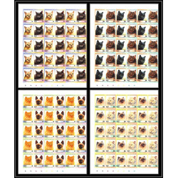 86423d nanumea tuvalu mi 47/52 B chat cat cats chats ** MNH 1985 siamese turkish himalayan Non dentelé imperf bloc de 15