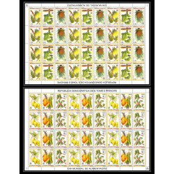 86425g sao tome e principe mi 744/749 A fruits fruts 1981 ananas café cacao mangue fdc coffee mango ** MNH feuille sheet