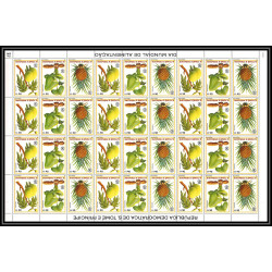 86425g sao tome e principe mi 744/749 A fruits fruts 1981 ananas café cacao mangue fdc coffee mango ** MNH feuille sheet