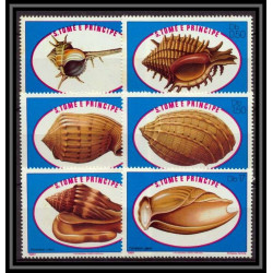 86428 sao tome e principe mi 680/685 A coquillages shells 1981  ** MNH cote 14 euros