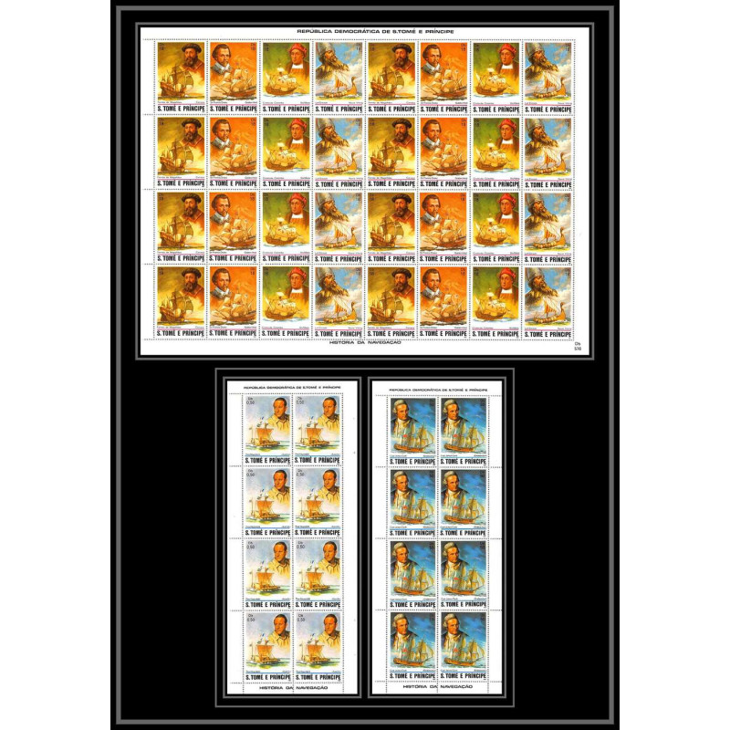 86429 N°786/791 A 1982 colombo colomb colombus navigateurs ships bateaux Sao Tome e Principe feuille sheet ** MNH