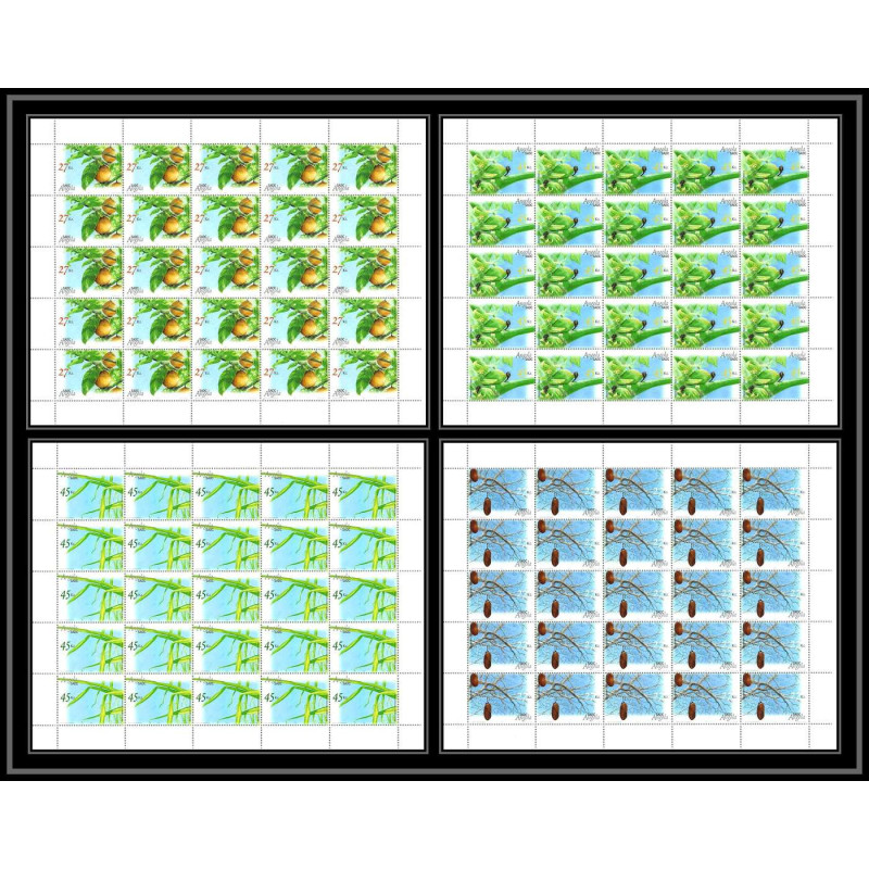 86441 N°1724/1727 arbres fruits fruts tree 2004 Angola feuille complete (sheet) ** MNH