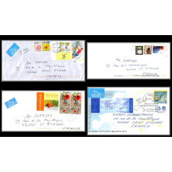 95953- lot de 4 lettres covers enveloppes de l'année 2000/2021 affranchissements israel