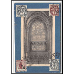 96123 N°162 affranchissement composé 1924 blanc orphelins de guerre carte postale amiens cathedrale postcard France