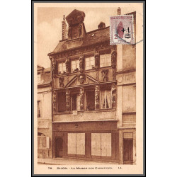 96130 N°162 dijon maison des cariatides 1927 orphelins de guerre seul sur carte postale postcard France