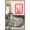 96139 N°163 vignette pexip 1937 orphelins de guerre seul sur carte postale rupt eglise postcard France