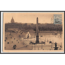 96141 N°163 vignette la velle france place concorde concordante 1929 orphelins de guerre seul sur carte postale postcard