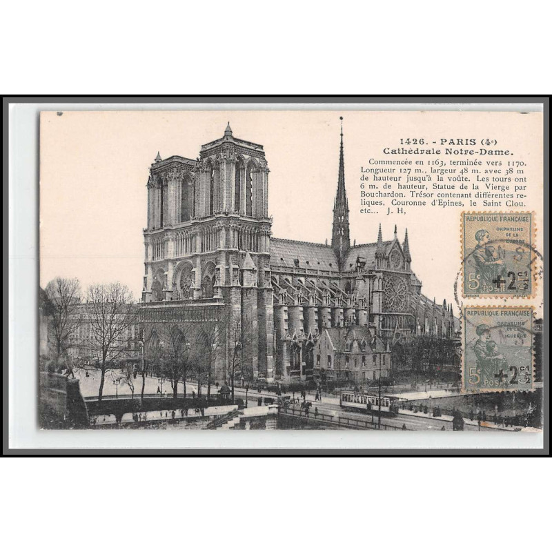96145 N°163 paire paris notre dame orphelins de guerre carte postale postcard France