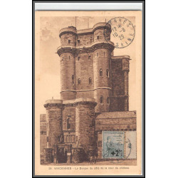 96146 N°163 millésime 2 vincennes donjon 1929 orphelins de guerre seul sur carte postale postcard France