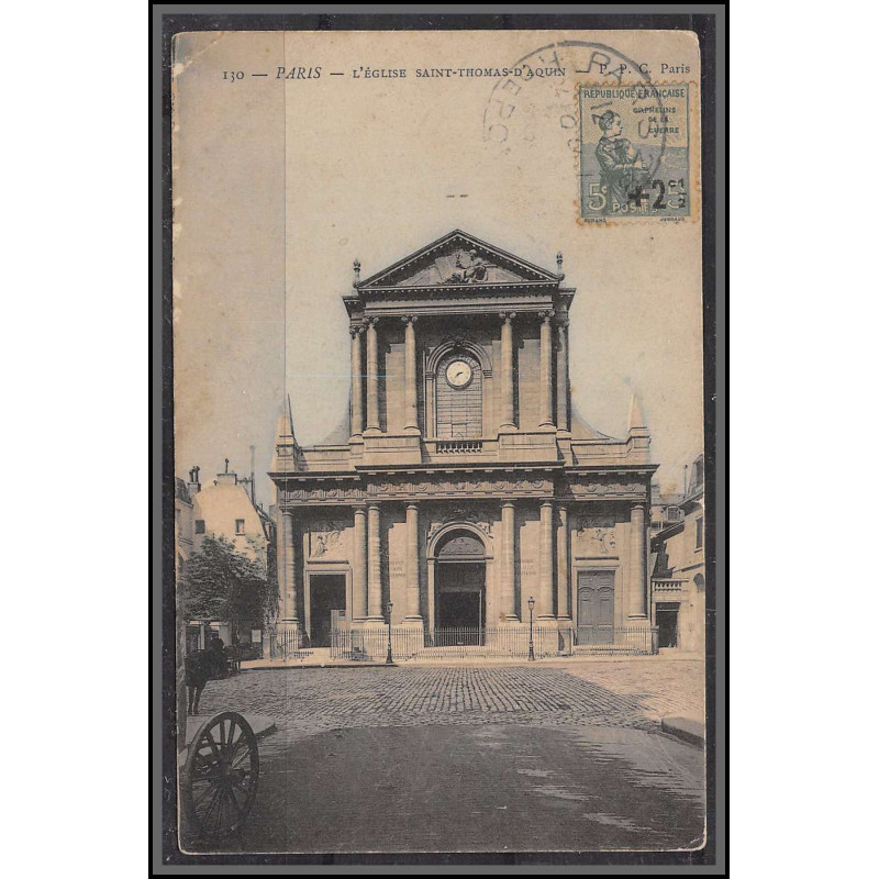 96147 N°163 paris st thomas d'aquin orphelins de guerre seul sur carte postale postcard France