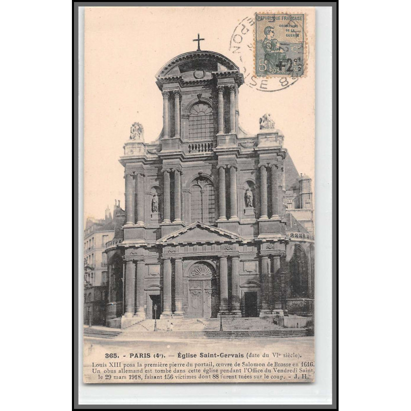 96151 N°163 pontoise 1929 orphelins de guerre seul sur carte postale paris eglise st gervais postcard France
