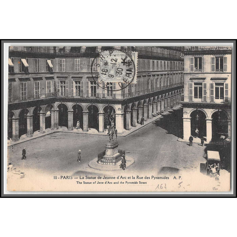96155 N°164 paris jeanne d'arc 1930 orphelins de guerre seul sur carte postale postcard France