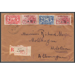 96170 N°168 x 2 244/245 recommandé vignette nice holstein allemagne germany 1935 orphelins de guerre lettre cover France