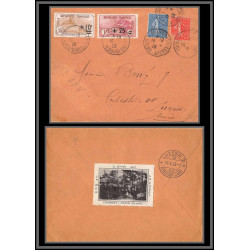 96173 N°167/168 nice 1928 luceerne suisse vignette touquet paris plage orphelins de guerre lettre cover France