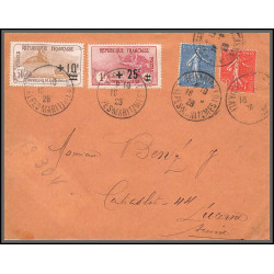 96173 N°167/168 nice 1928 luceerne suisse vignette touquet paris plage orphelins de guerre lettre cover France