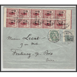 96176 N°162 163 bloc 10 bord de feuille paris fontenay sous bois 1926 orphelins de guerre lettre cover France