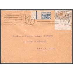 96179 N°165 167 bod de feuille avec repère paris 1933 orphelins de guerre lettre cover France