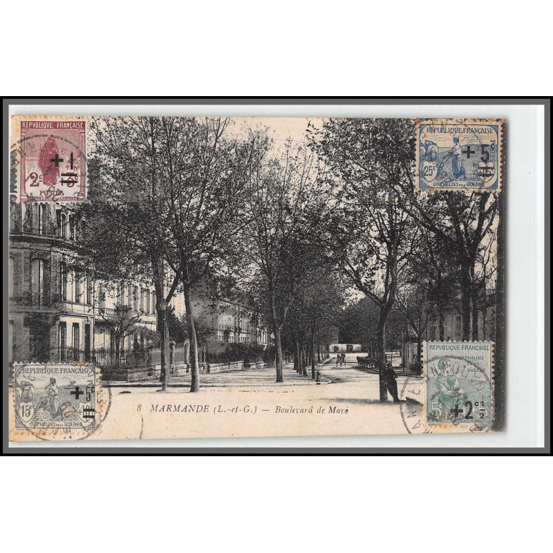 96185 N°162 163 164 165 marmande 1924 boulevard maré orphelins de guerre carte postale postcard France