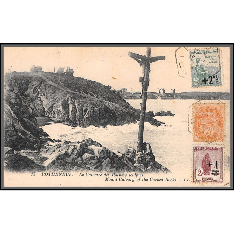 96189 N°162 163 type blanc ille et villaine 1924 orphelins de guerre carte postale rotheneuf postcard France