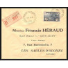 96200 N°232 recommandé 1934 port vendres Pyrénées-Orientales sables d'olonne orphelins de guerre seul sur lettre france