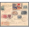 96202 N°229/232 serie 163 164 vignette journée philatélique montpellier 1927 recommandé murat sur vèbre affranchissement