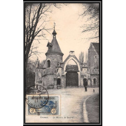 96219 N°232 5fr + 1fr bleu Crosne (Essonne) 1927 orphelins de guerre seul sur carte postale moulin de senlis France