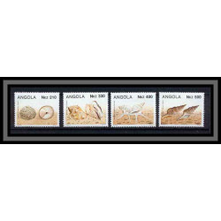 Angola N° 884 / 887 Coquillages shells poissons (Fish poisson fishes) Série complète 