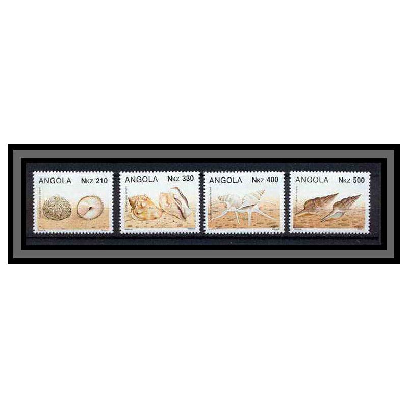 Angola N° 884 / 887 Coquillages shells poissons (Fish poisson fishes) Série complète 