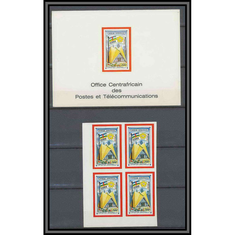 Centrafricaine 017 N°89 épreuve de luxe/deluxe proof+ Non dentelé Exposition internationale OSAKA 1970 MNH **