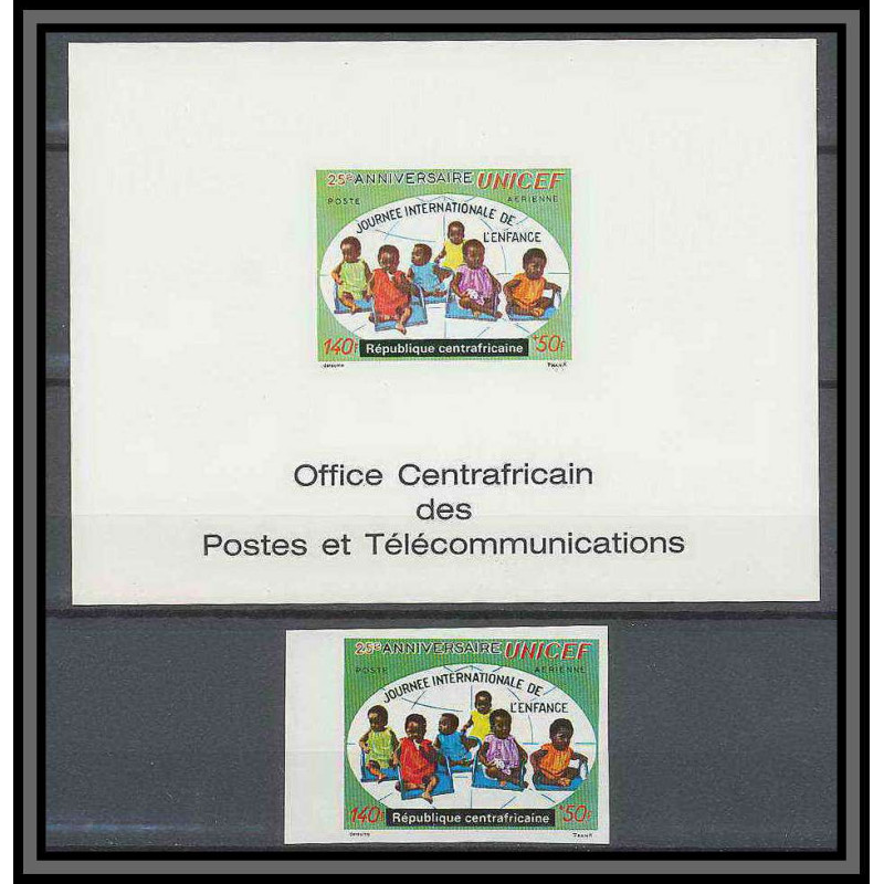 Centrafricaine 029 N°97 épreuve de luxe/deluxe proof + Non dentelé imperf UNICEF 72 enfant (child)