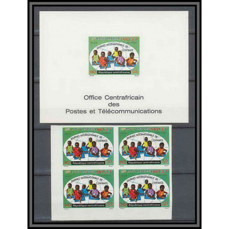 Centrafricaine 030 N°97 épreuve de luxe/deluxe proof + Non dentelé imperf UNICEF 72 enfant (child)