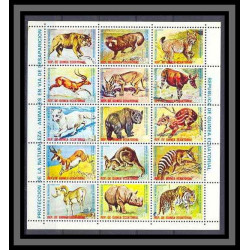 Guinée équatoriale guinea 015 Faune (Animals & Fauna) ** loup / lynx / tigre rhinoceros MNH **