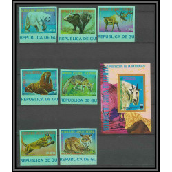 Guinée équatoriale guinea 050 N°1239 /45 Non dentelé imperf animals ours bear morse loup wolf lynx puma MNH **
