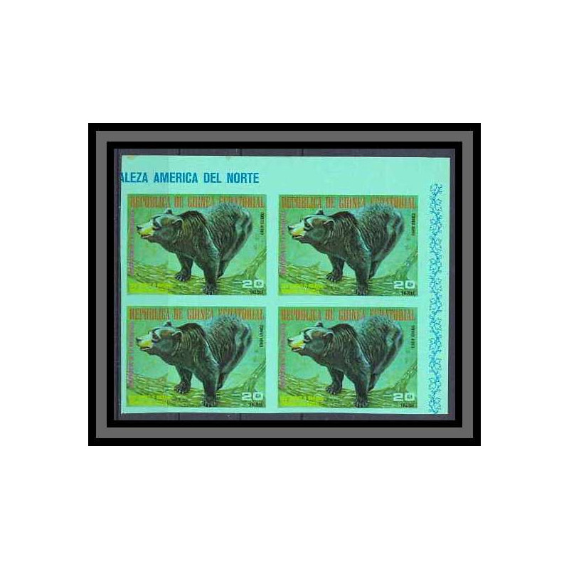 Guinée équatoriale guinea 053c -Bloc 4 N°1244 Faune (Animals & Fauna) OURS (bear) BRUN Non dentelé imperf MNH **