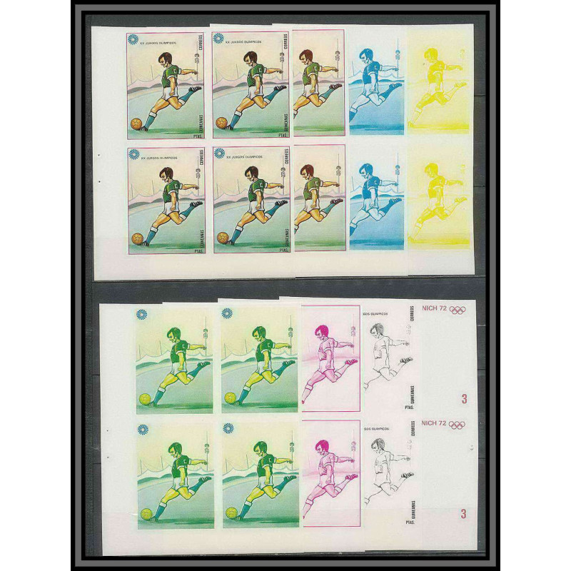 Guinée équatoriale guinea 317a N°110 Jeux olympiques olympic games Essai proof Non dentelé imperf Football Soccer MNH **